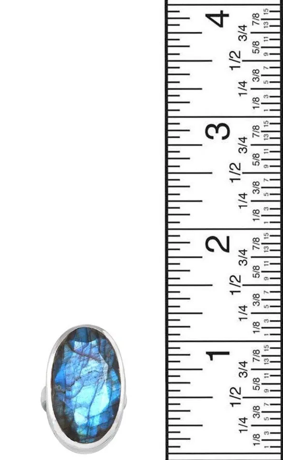 YoTreasure Rings Labradorite 925 Sterling Silver Rings Silver Jewelry