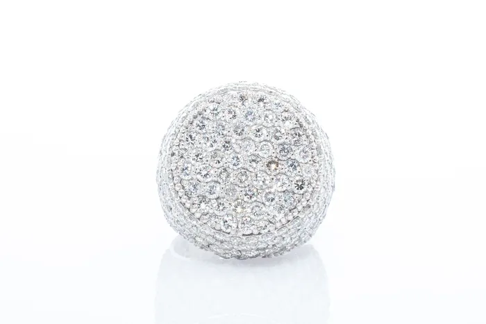 126 ctw Mens Round Grand Pave Diamond Ring Crown Jewels Coin Rings