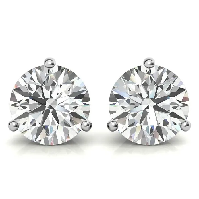 14K White Gold 2ctw Diamond Stud Earrings in Three Prong Basket Settings GEMS ONE CORPRATION Earrings 14K White Gold 2ctw Diamond Stud Earrings in Three Prong Basket Settings GEMS ONE CORPRATION Earrings