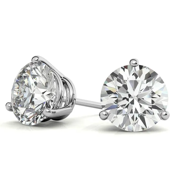 14K White Gold 2ctw Diamond Stud Earrings in Three Prong Basket Settings GEMS ONE CORPRATION Earrings 14K White Gold 2ctw Diamond Stud Earrings in Three Prong Basket Settings GEMS ONE CORPRATION Earrings