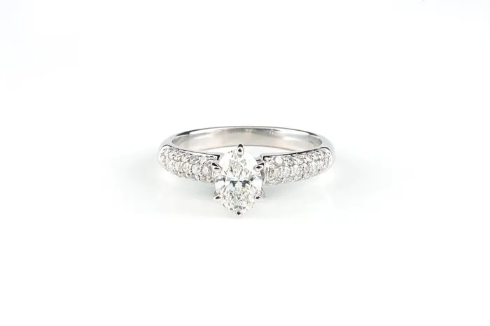 14k White Gold Oval Cut 149ctw Diamond Ring Set Crown Jewels Coin Rings 14k White Gold Oval Cut 149ctw Diamond Ring Set Crown Jewels Coin Rings