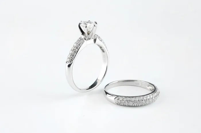 14k White Gold Oval Cut 149ctw Diamond Ring Set Crown Jewels Coin Rings