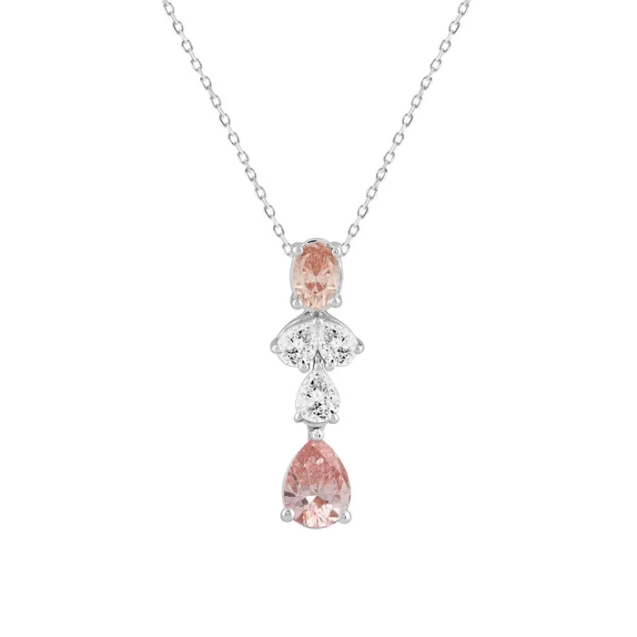 14K WHITEROSE GOLD 200CT PEAROVALDIAMOND LADIES PENDANT WITH CHAIN Ethos Necklaces 14K WHITEROSE GOLD 200CT PEAROVALDIAMOND LADIES PENDANT WITH CHAIN Ethos Necklaces