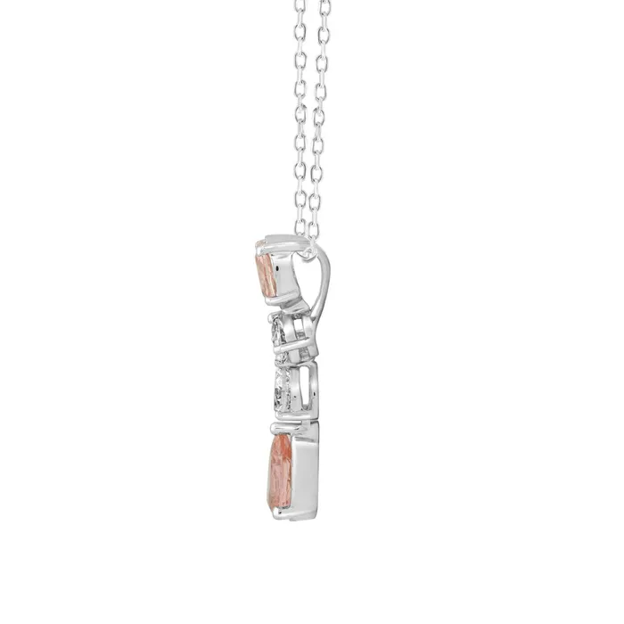 14K WHITEROSE GOLD 200CT PEAROVALDIAMOND LADIES PENDANT WITH CHAIN Ethos Necklaces 14K WHITEROSE GOLD 200CT PEAROVALDIAMOND LADIES PENDANT WITH CHAIN Ethos Necklaces