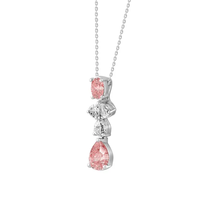 14K WHITEROSE GOLD 200CT PEAROVALDIAMOND LADIES PENDANT WITH CHAIN Ethos Necklaces 14K WHITEROSE GOLD 200CT PEAROVALDIAMOND LADIES PENDANT WITH CHAIN Ethos Necklaces