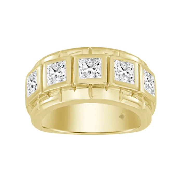 14K YELLOW GOLD 2 12CT ROUNDPRINCESS DIAMOND MENS RING Crown Jewels Coin Rings 14K YELLOW GOLD 2 12CT ROUNDPRINCESS DIAMOND MENS RING Crown Jewels Coin Rings