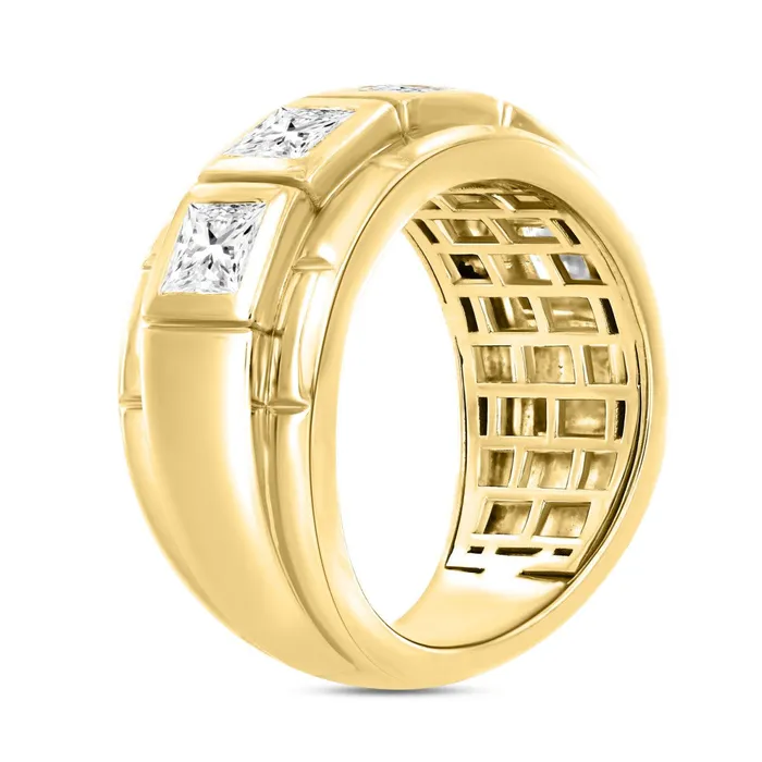 14K YELLOW GOLD 2 12CT ROUNDPRINCESS DIAMOND MENS RING Crown Jewels Coin Rings 14K YELLOW GOLD 2 12CT ROUNDPRINCESS DIAMOND MENS RING Crown Jewels Coin Rings