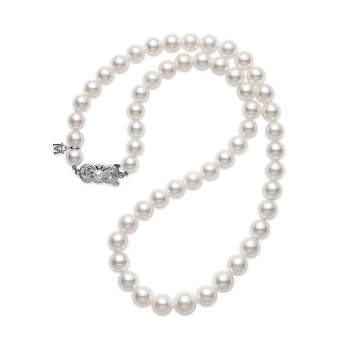 18 Akoya Cultured Pearl Graduated Strand MIKIMOTO Earrings