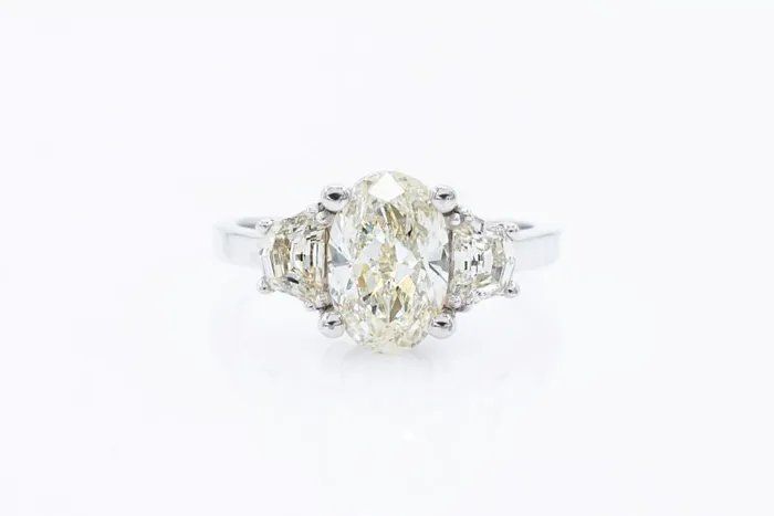 3 stone Oval with Cadallac Sides Engagement ring Crown Jewels Coin Rings 3 stone Oval with Cadallac Sides Engagement ring Crown Jewels Coin Rings