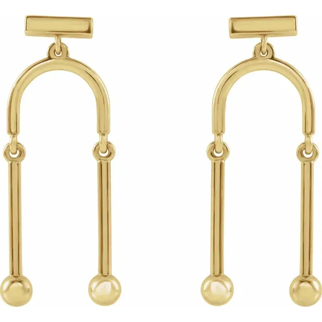 302 Fine Jewelry Earrings Mobile Dangle Drop Earrings Solid 14K Yellow White Rose Gold Platinum or Silver