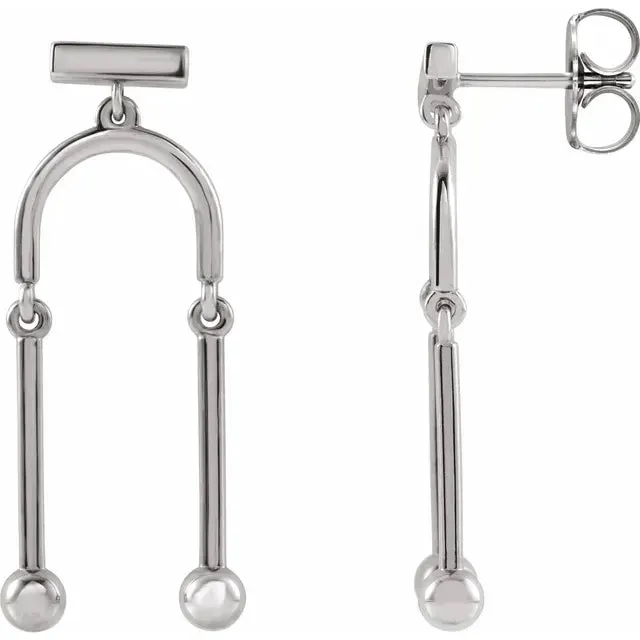 302 Fine Jewelry Earrings Mobile Dangle Drop Earrings Solid 14K Yellow White Rose Gold Platinum or Silver