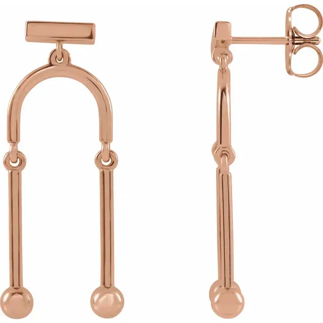 302 Fine Jewelry Earrings Mobile Dangle Drop Earrings Solid 14K Yellow White Rose Gold Platinum or Silver
