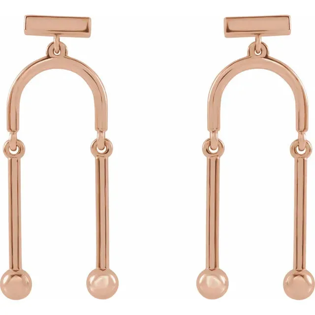 302 Fine Jewelry Earrings Mobile Dangle Drop Earrings Solid 14K Yellow White Rose Gold Platinum or Silver