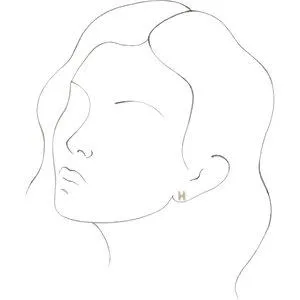 302 Fine Jewelry Earrings Natural Diamond Single Stud Initial Earring AZ Solid 14K Yellow Gold