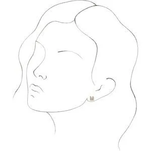 302 Fine Jewelry Earrings Natural Diamond Single Stud Initial Earring AZ Solid 14K Yellow Gold