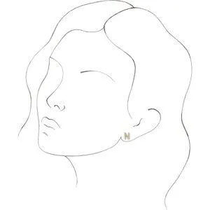 302 Fine Jewelry Earrings Natural Diamond Single Stud Initial Earring AZ Solid 14K Yellow Gold