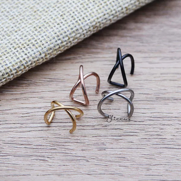 316L Surgical Steel Cross Line Ear Cuffs Non Piercing Minimalist Ear Cuffs Glitters Earrings 316L Surgical Steel Cross Line Ear Cuffs Non Piercing Minimalist Ear Cuffs Glitters Earrings