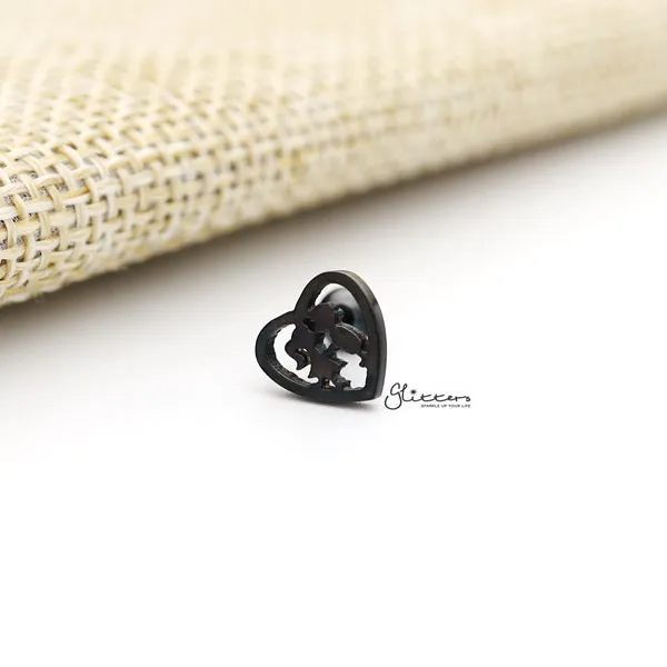316L Surgical Steel Love Heart Shape Barbell for Tragus Cartilage Conch Helix Piercing and More Glitters Necklaces