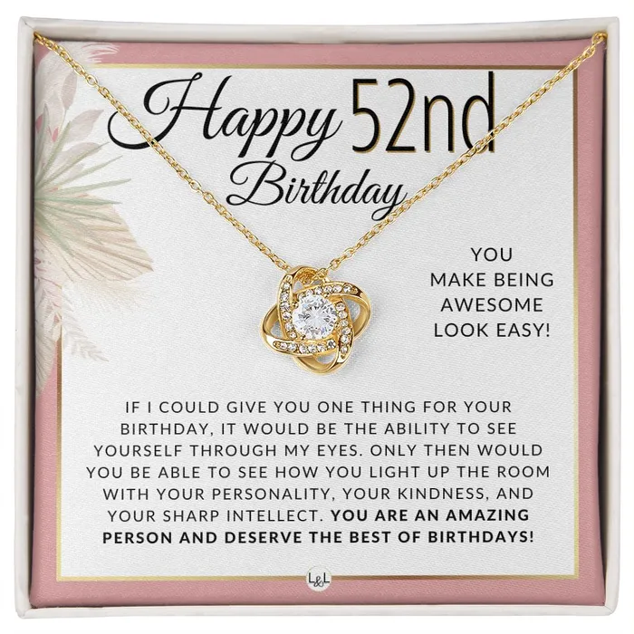 52nd Birthday Gift For Her Necklace For 52 Year Old Beautiful Womans Birthday Pendant Jewelry ShineOn Fulfillment Necklaces 52nd Birthday Gift For Her Necklace For 52 Year Old Beautiful Womans Birthday Pendant Jewelry ShineOn Fulfillment Necklaces