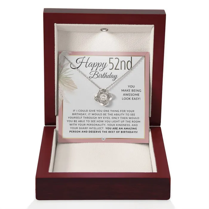 52nd Birthday Gift For Her Necklace For 52 Year Old Beautiful Womans Birthday Pendant Jewelry ShineOn Fulfillment Necklaces