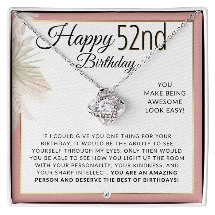 52nd Birthday Gift For Her Necklace For 52 Year Old Beautiful Womans Birthday Pendant Jewelry ShineOn Fulfillment Necklaces