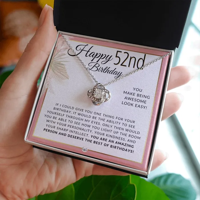 52nd Birthday Gift For Her Necklace For 52 Year Old Beautiful Womans Birthday Pendant Jewelry ShineOn Fulfillment Necklaces