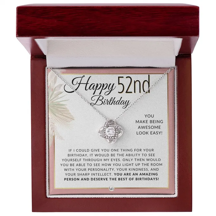 52nd Birthday Gift For Her Necklace For 52 Year Old Beautiful Womans Birthday Pendant Jewelry ShineOn Fulfillment Necklaces