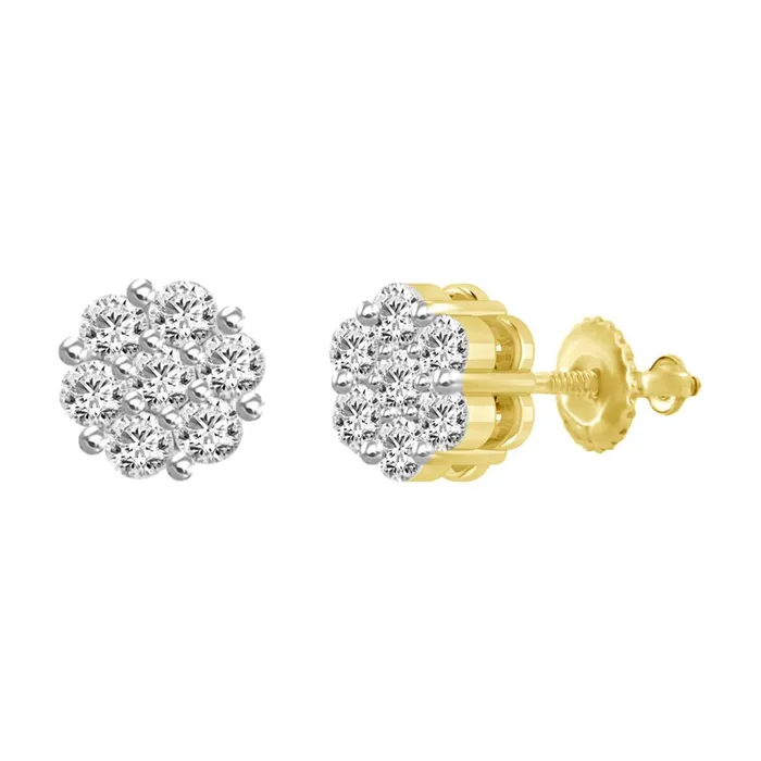 AV Earrings LADIES EARRINGS 300CT ROUND DIAMOND 14K YELLOW GOLD