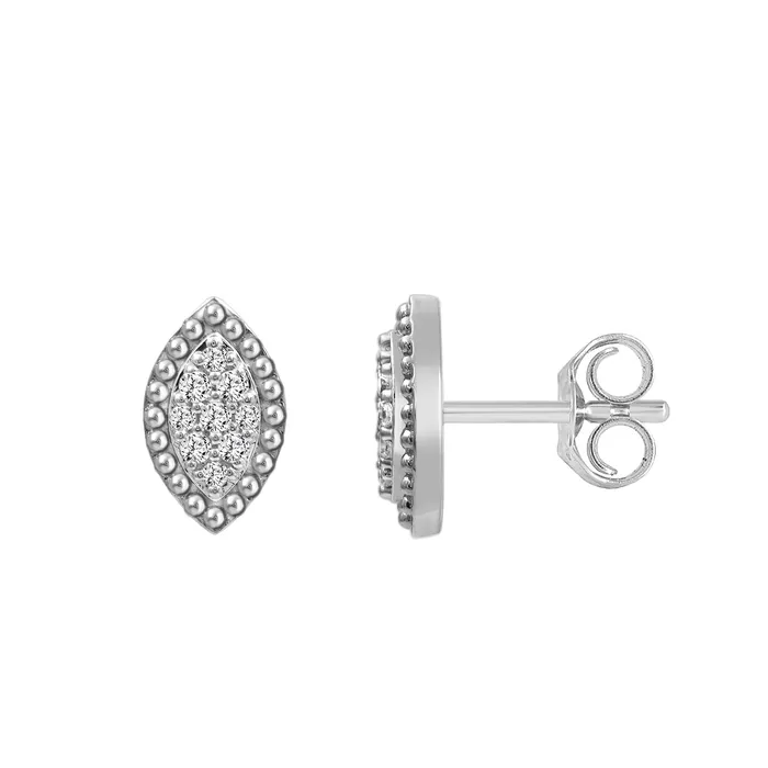 AV LADIES EARRINGS 020CT ROUND DIAMOND 14K WHITE GOLD Earrings