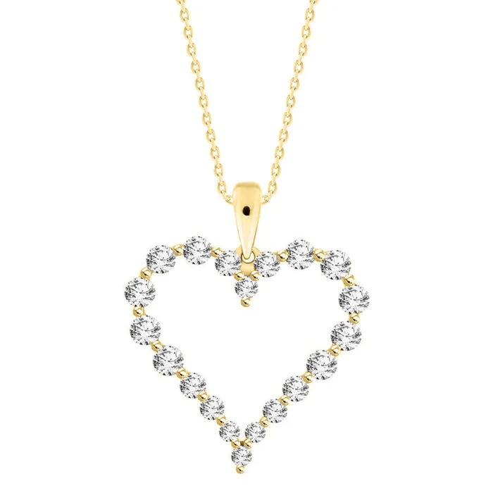 AV Necklaces LADIES HEART PENDANT WITH CHAIN 075CT ROUND DIAMOND 14K YELLOW GOLD AV Necklaces LADIES HEART PENDANT WITH CHAIN 075CT ROUND DIAMOND 14K YELLOW GOLD