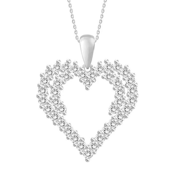 AV Necklaces LADIES PENDANT WITH CHAIN 075CT ROUND DIAMOND 14K WHITE GOLD AV Necklaces LADIES PENDANT WITH CHAIN 075CT ROUND DIAMOND 14K WHITE GOLD
