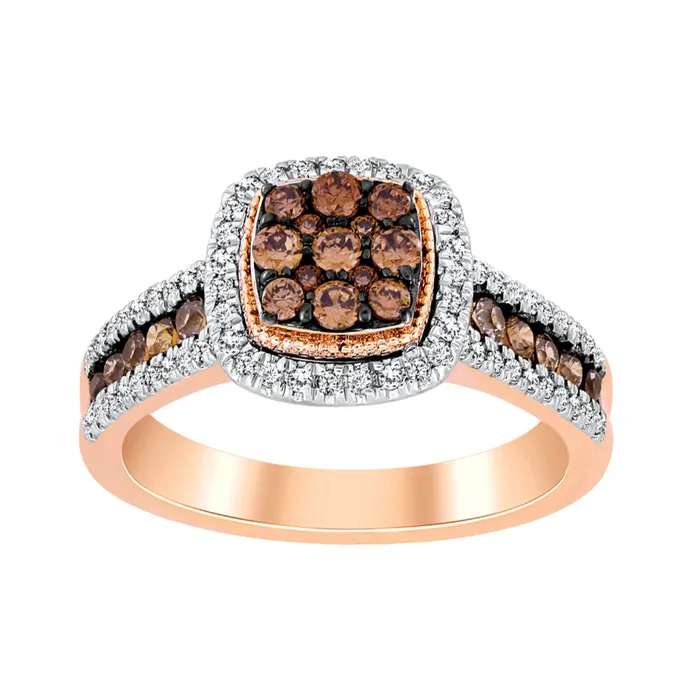 AV Rings LADIES RING 075CT ROUND DIAMOND 14K ROSE GOLD
