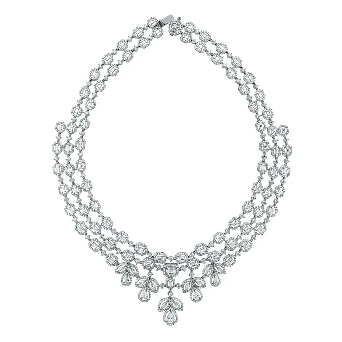 Beauvince Legacy Halo Necklace and Earring Suite 32 ct Diamonds in White Gold Beauvince Necklaces