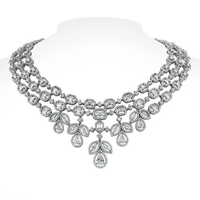 Beauvince Legacy Halo Necklace and Earring Suite 32 ct Diamonds in White Gold Beauvince Necklaces