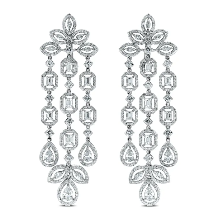 Beauvince Legacy Halo Necklace and Earring Suite 32 ct Diamonds in White Gold Beauvince Necklaces