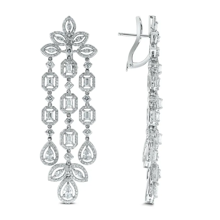 Beauvince Legacy Halo Necklace and Earring Suite 32 ct Diamonds in White Gold Beauvince Necklaces