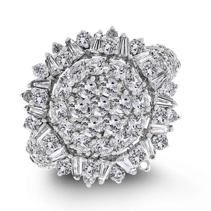 Beauvince Rings Sun Burst Diamond Ring 257 ct Diamonds in White Gold