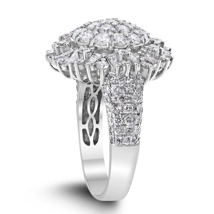 Beauvince Rings Sun Burst Diamond Ring 257 ct Diamonds in White Gold