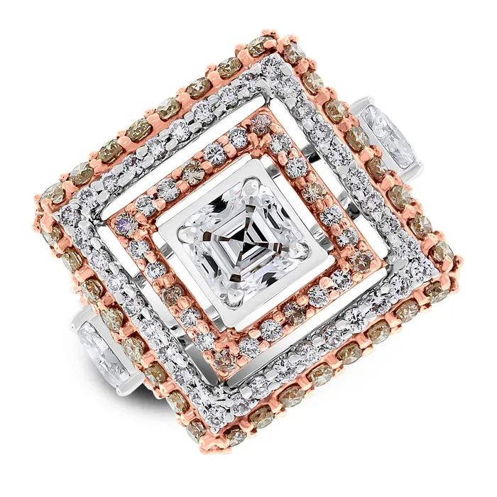 Beauvince Rings Trina Geometric Halo Diamond Ring 202 ct Diamonds in Gold