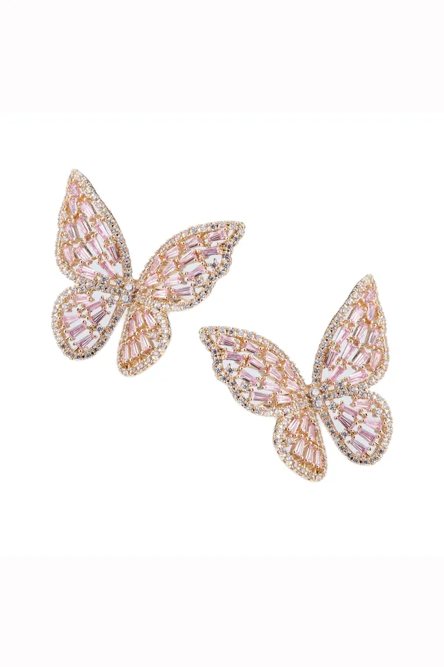 Butterfly CZ Drop Earrings Eye Candy LA Earrings