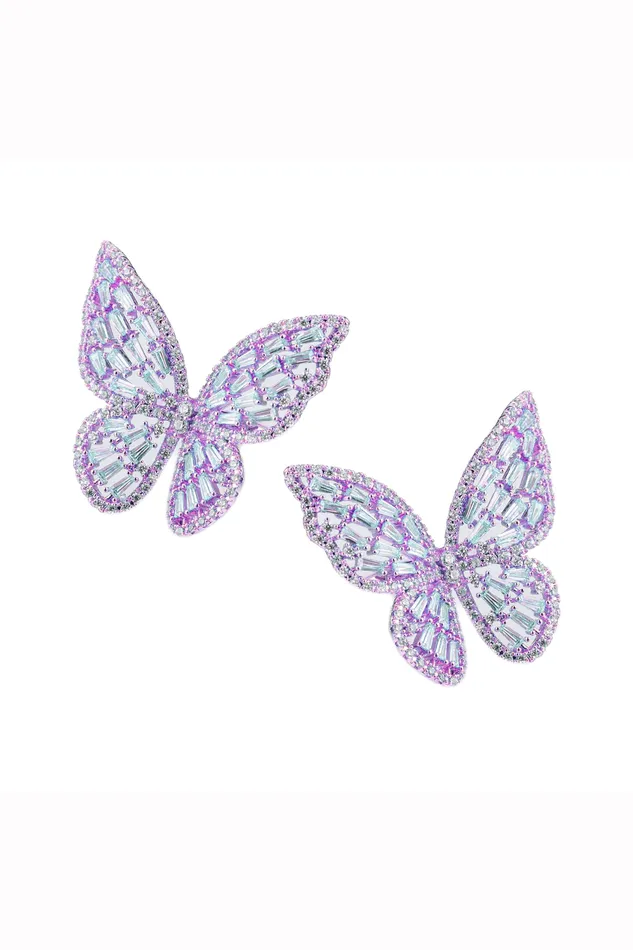 Butterfly CZ Drop Earrings Eye Candy LA Earrings