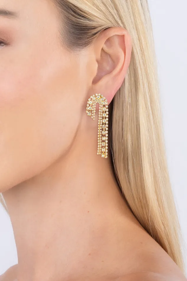 Candy Cane Fringe CZ Earrings Eye Candy LA Earrings