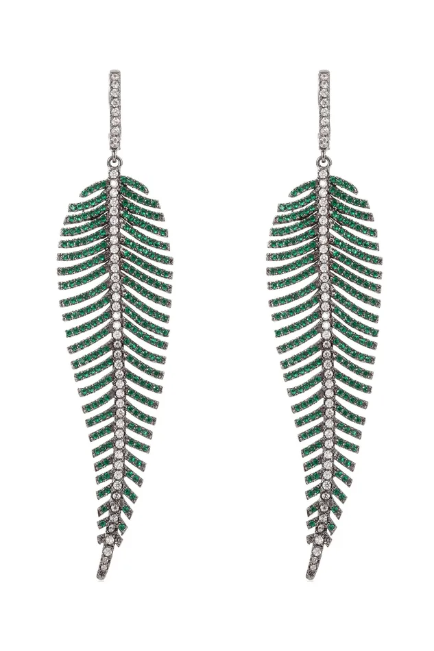 Caroline Earrings Green Eye Candy LA Earrings