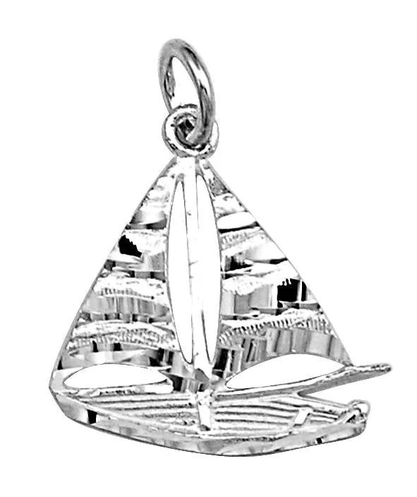 Charm Necklaces Teeda P4010 Sailboat Boat Sailing Charm