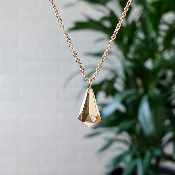 Corey Egan Vermeil and Diamond Crystal Fragment Necklace Necklaces