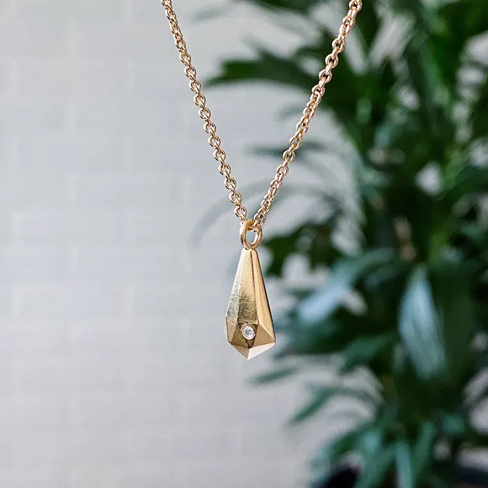 Corey Egan Vermeil and Diamond Crystal Fragment Necklace Necklaces