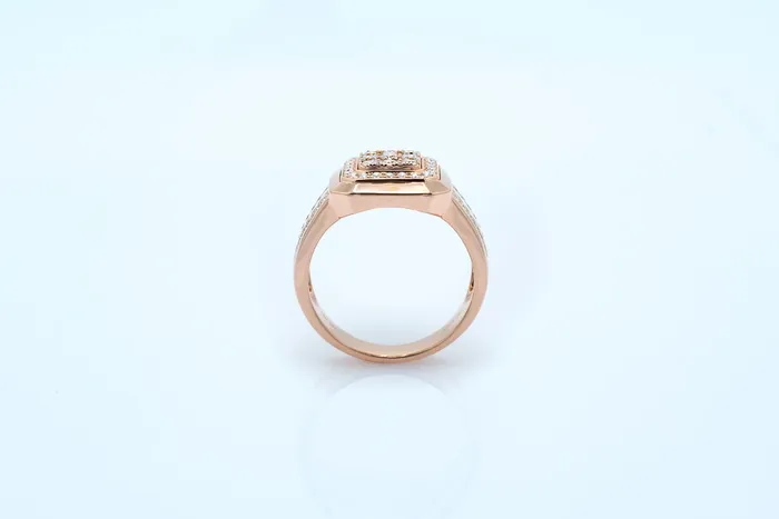 Crown Jewels Coin 34 ct Rose Gold Mens Diamond Ring Rings