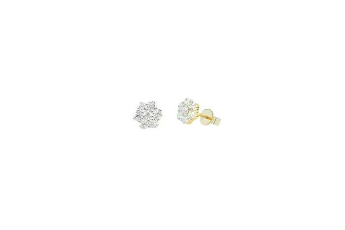 Crown Jewels Coin Earrings 1 ctw Halo Diamond Stud Earrings