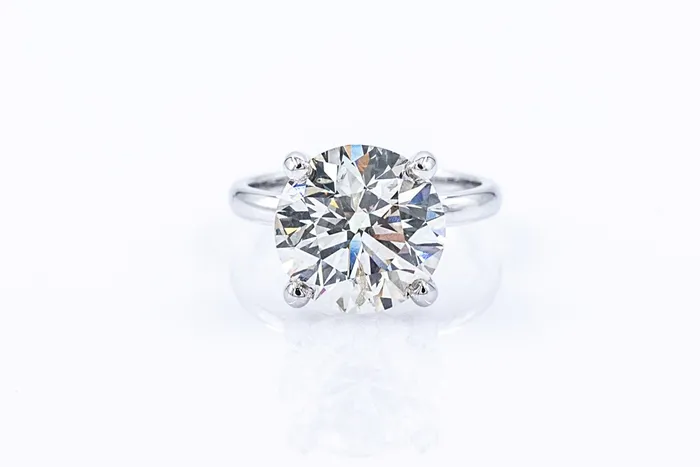 Crown Jewels Coin Huge 7 ct Solitaire Natural Diamond Ring Rings