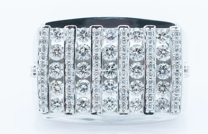 Crown Jewels Coin Mens 3 ct Diamond Ring White Gold Rings